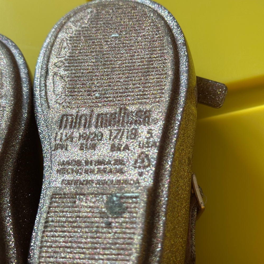Mini Melissa Sparkly Pink Dress Shoes - Picture 8 of 8